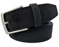 ItalianBeltCompany Men's Italian Suede Belt 40mm Black
